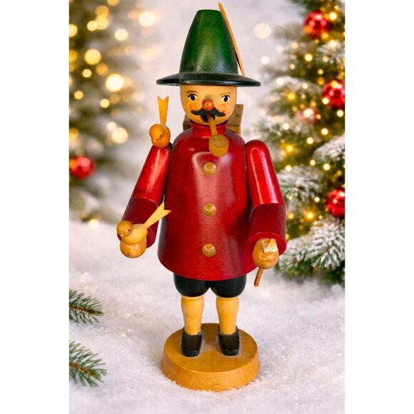 Erzgebirge Other - Vintage Erzgebirge Kegler Smoker Bird Dealer German Christmas Figure 8 1/2"